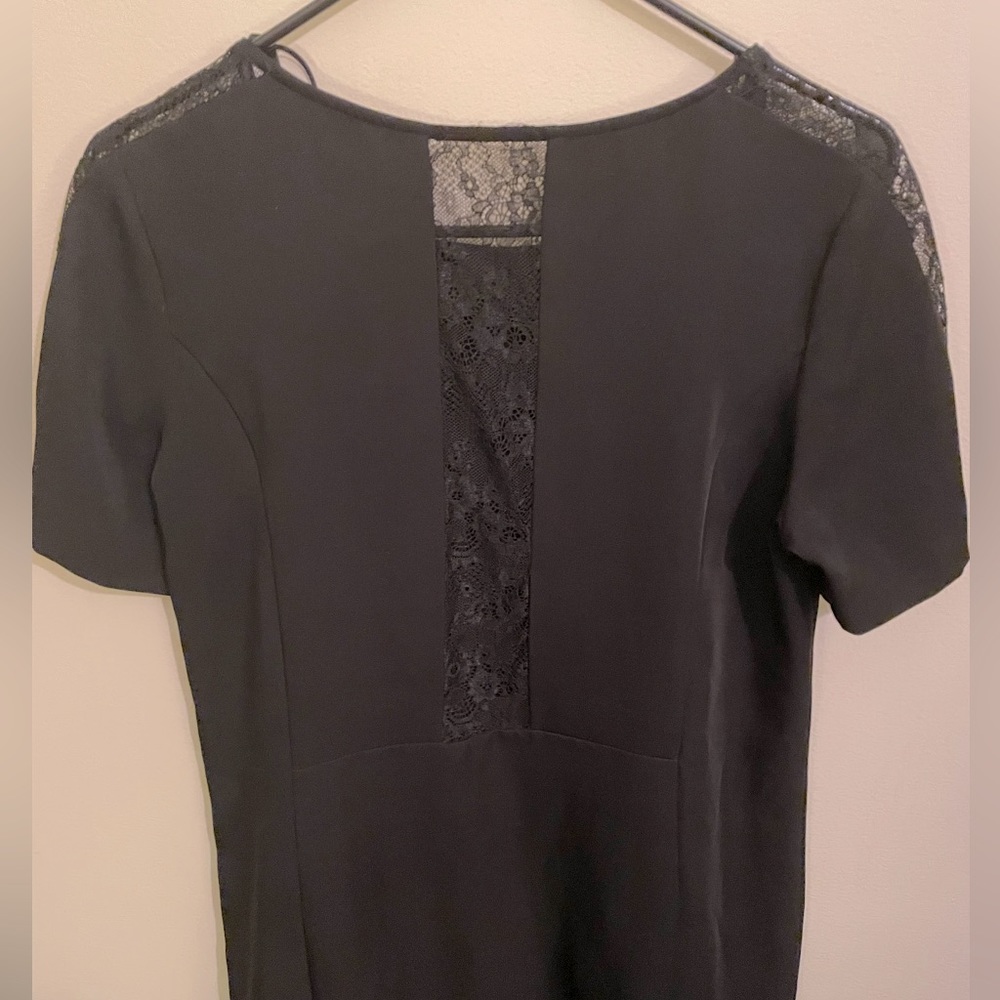 Black midi lace dress size 6 with pockets h&m